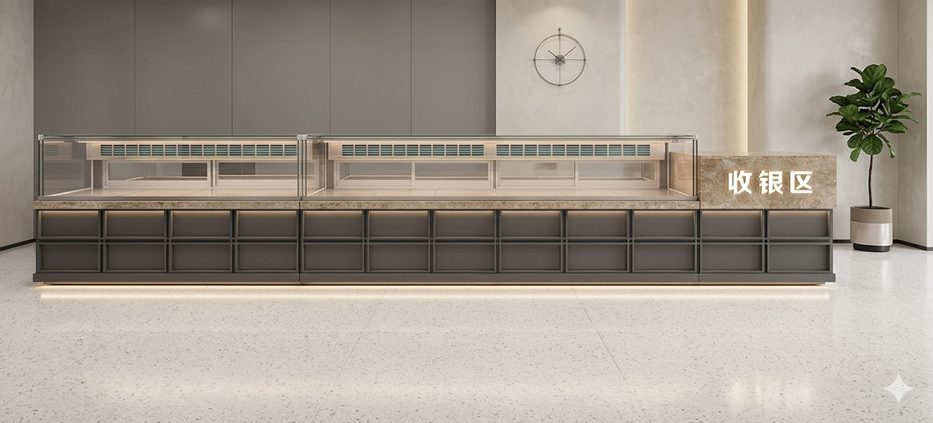 Checkout Area Display Cabinet Combo
